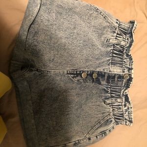 Denim high waisted shorts